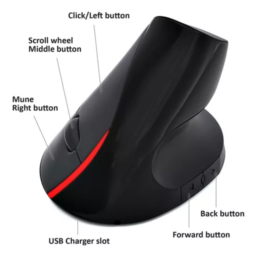 Miniatura 3 de Mouse Inalámbrico Vertical Negro